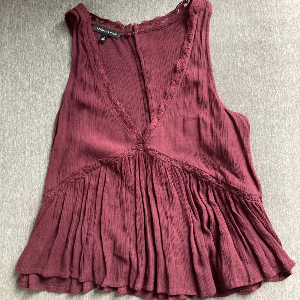 Kendall and Kylie maroon top